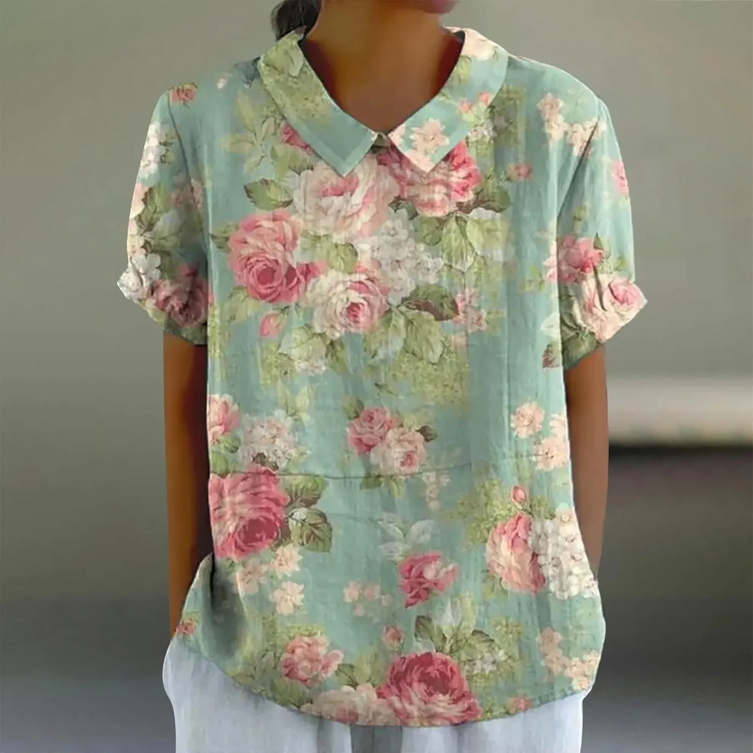 Women Linen Button Down Shirt Womens Shirts Casual Summer Women's Tops Dressy