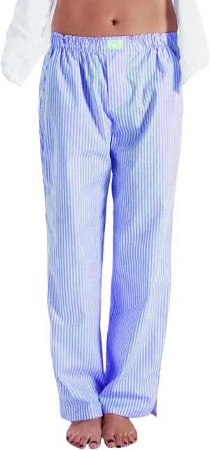 Women Striped Pants Pajama Boxer Wide Leg Elastic Waist Pants Y2K Lounge Bottoms Sleepwear
