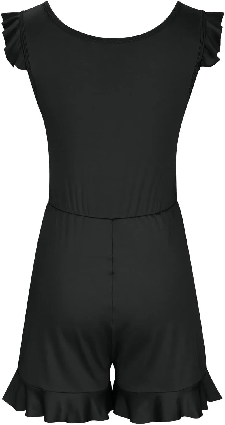 Women Swim Romper with Built in Bra and Pockets, One Piece Full Coverage Bathing Suits Boyleg Jumpsuit Swimsuit