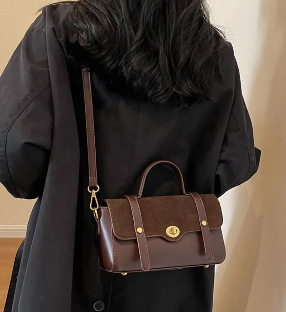 Women Top Handle Satchel Suede Handbags PU Leather Shoulder Bag Work Shopping Dating Crossbody Bag 2024