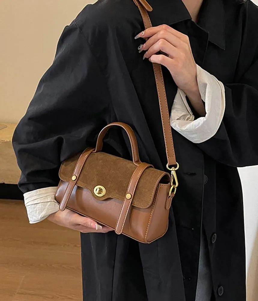 Women Top Handle Satchel Suede Handbags PU Leather Shoulder Bag Work Shopping Dating Crossbody Bag 2024