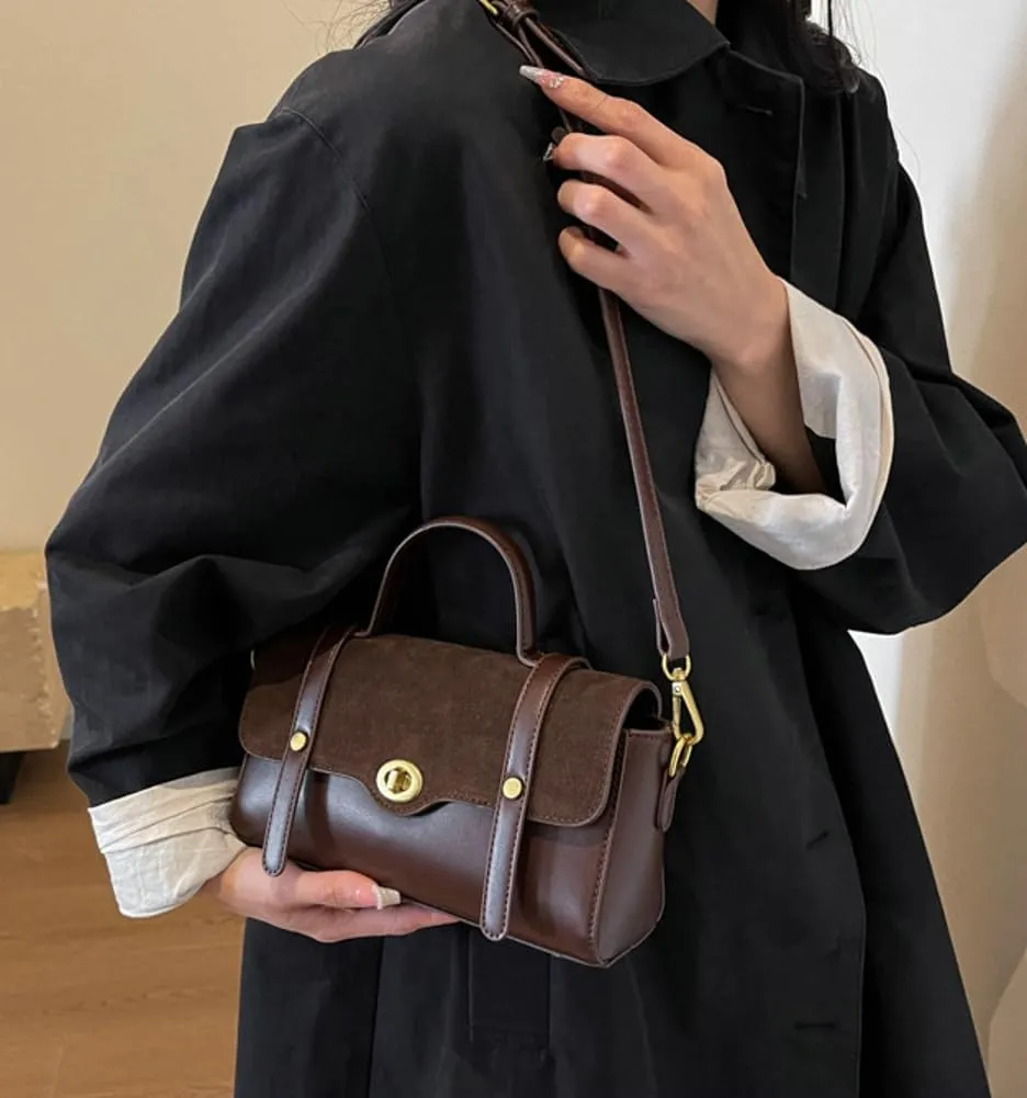 Women Top Handle Satchel Suede Handbags PU Leather Shoulder Bag Work Shopping Dating Crossbody Bag 2024