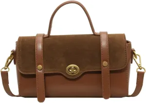 Women Top Handle Satchel Suede Handbags PU Leather Shoulder Bag Work Shopping Dating Crossbody Bag 2024
