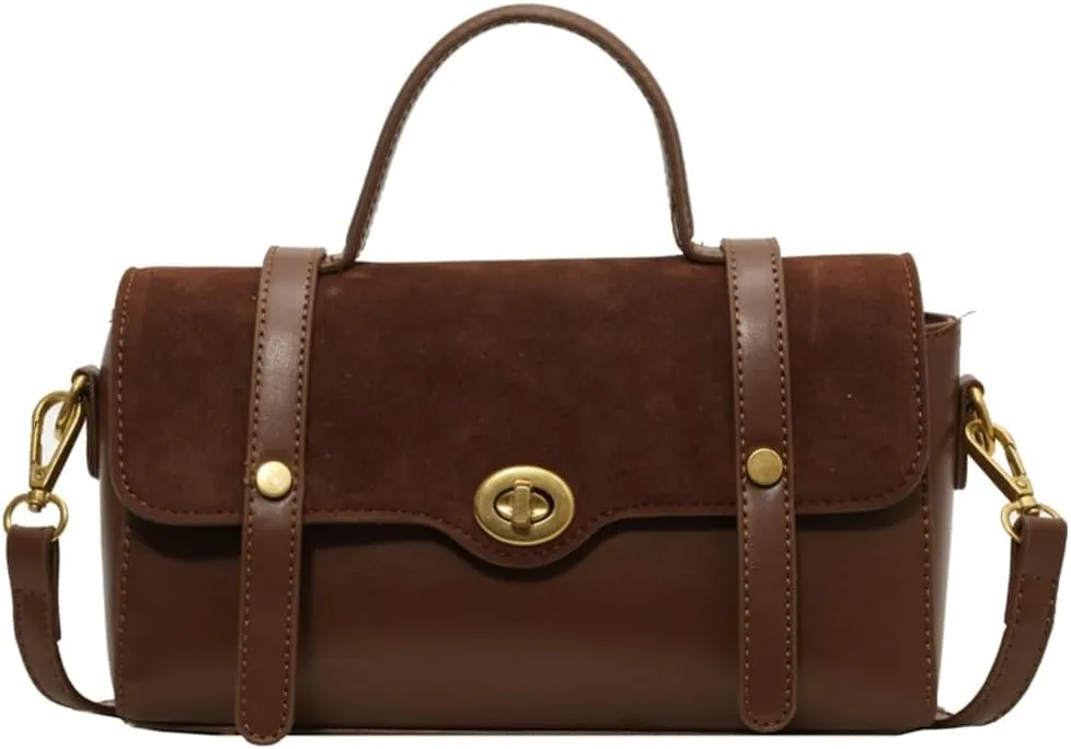 Women Top Handle Satchel Suede Handbags PU Leather Shoulder Bag Work Shopping Dating Crossbody Bag 2024