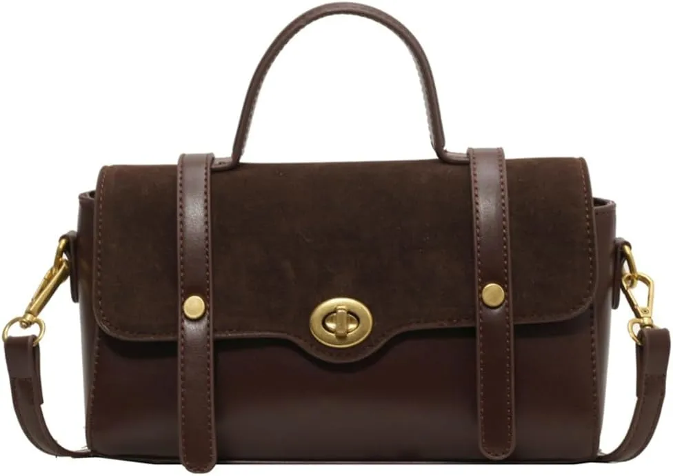 Women Top Handle Satchel Suede Handbags PU Leather Shoulder Bag Work Shopping Dating Crossbody Bag 2024