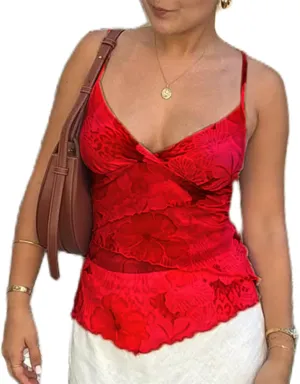 Women Y2k Cami Tank Top Sleeveless Floral Print Slim Fit Camisole Spaghetti Strap Trendy Streetwear
