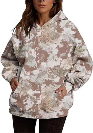 Womens 2024 Fall Sweatshirt Long Sleeve Fashion Graphic Design Pullover Hoodies Casual Oversized Sweaters Clothes