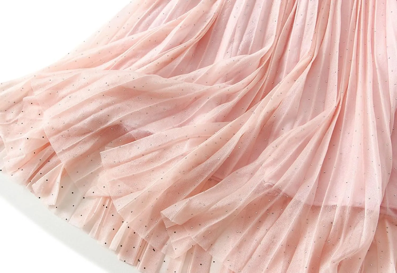 Women's A-Line Pleated Tulle Skirt Elegant Midi Tulle Skirt Casual Dressy Swing Flowy Skirts 2025 Summer Clothes