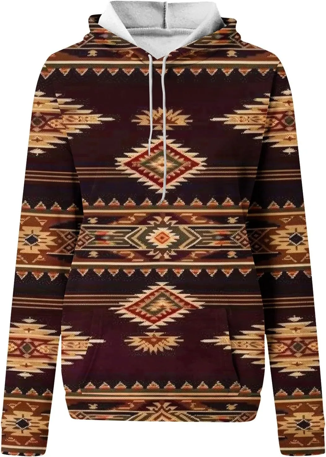 Womens Aztec Ethic Graphic Sweatshirt Western Shirts Hoodies Casual Fall Tops Pullover Cow Country Vintage Outfit