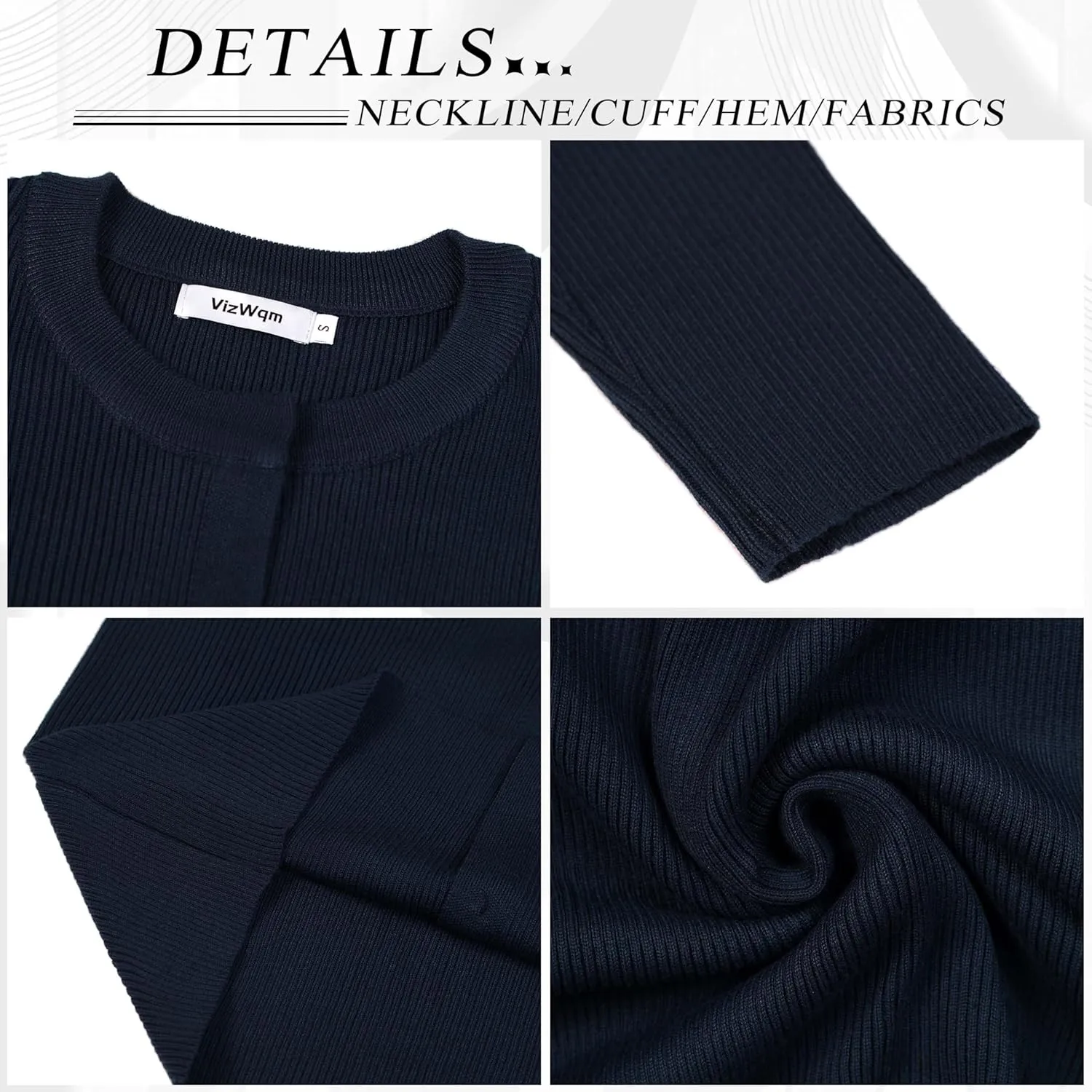 Women's Cardigan Sweater Lightweight Button Long Sleeve Top Fall Crew Neck Knit Solid Jackets Outfits