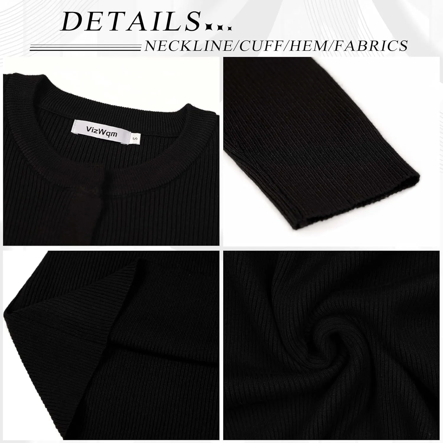 Women's Cardigan Sweater Lightweight Button Long Sleeve Top Fall Crew Neck Knit Solid Jackets Outfits
