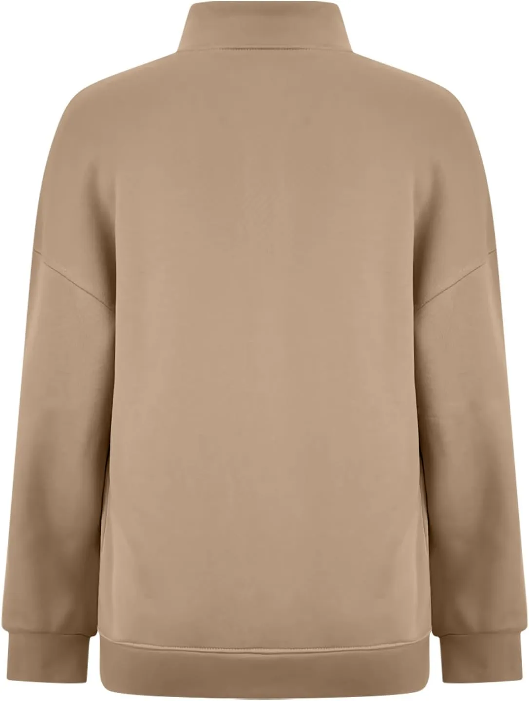 Women's Half Zip Sweatshirts Long Sleeve Drop Shoulder Pullover Casual Oversized Hoodies with Pocket