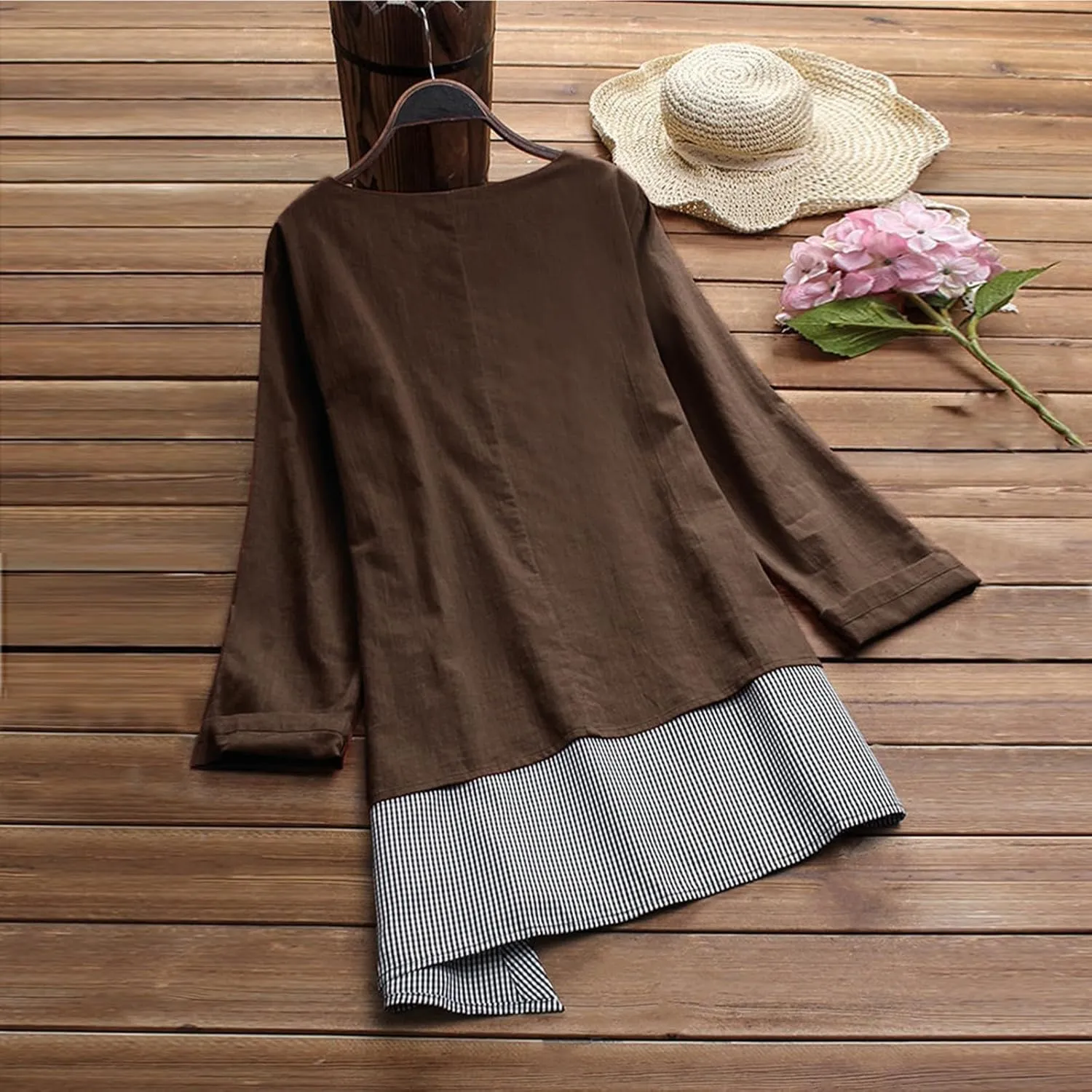 Women's Linen Tops Shirts for Women Dressy Casual Short Sleeve Black Shirt Womens Dressy Long Sleeve