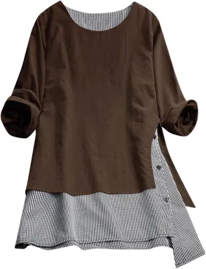 Women's Linen Tops Shirts for Women Dressy Casual Short Sleeve Black Shirt Womens Dressy Long Sleeve