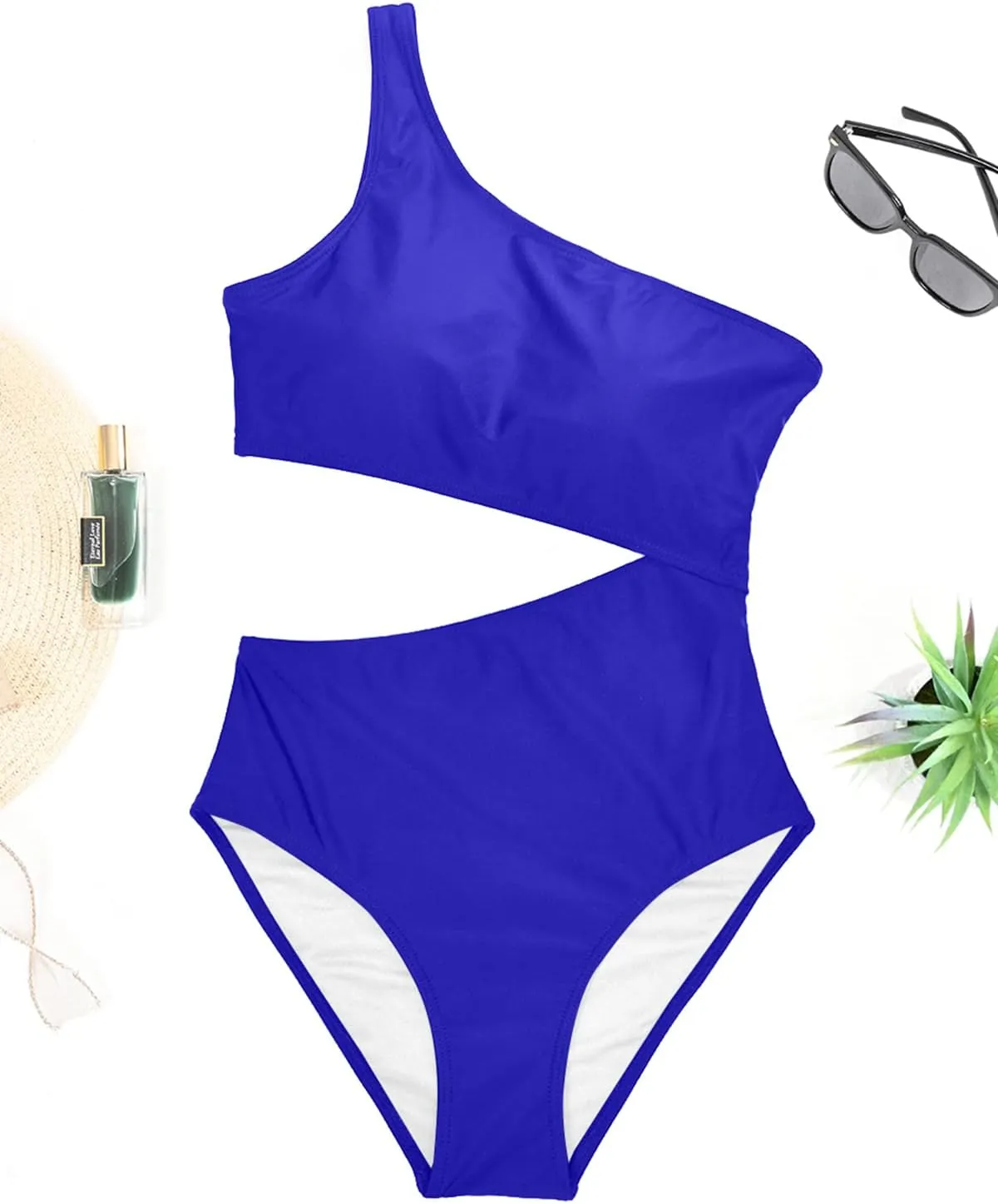 Women's One Piece Swimsuit- One Shoulder Bathing Suit Cutout Tummy Control Swimwear