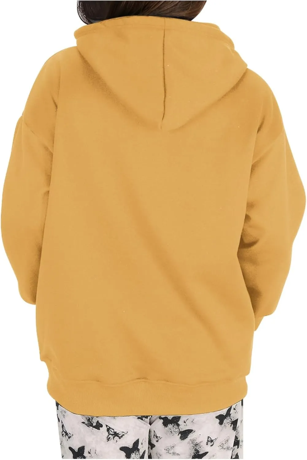 Women's Oversized Hoodies 2024 Solid Color Casual Long Sleeve Sweatshirt Trendy Pullover Tops with Pocket Fall Winter