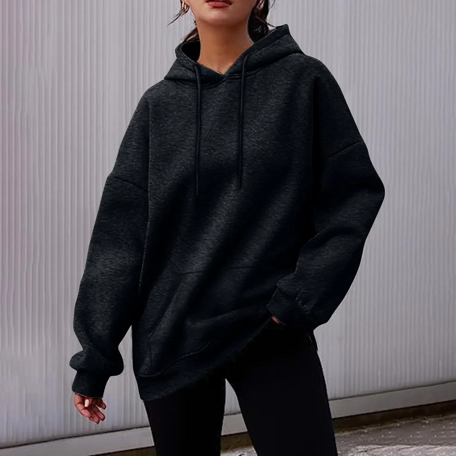 Womens Oversized Hoodies Comfy Casual Pullover Fall Winter Outfits Long Sleeve Tops Loose Sweatshirt with Pocket