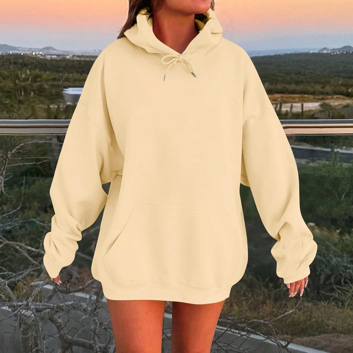 Womens Oversized Hoodies Fleece Sweatshirt Long Sleeve Sweaters Pullover Tops 2024 Fall Fashion Outfits Preppy Clothes