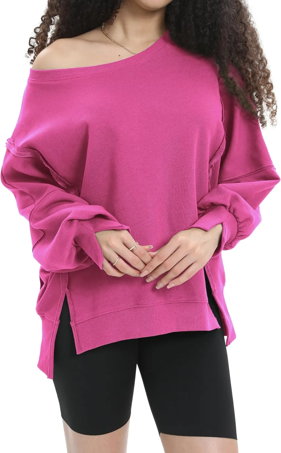 Womens Oversized Sweatshirt Crewneck Pullover Cute Long Sleeve Tops Fall Outfits