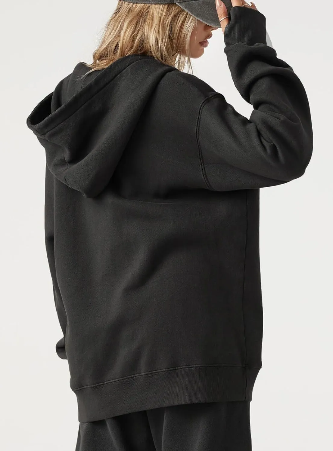Womens Oversized Zip Up Hoodies Sweatshirts Y2k Long Sleeve Full Zipper Jackets Casual Preppy Coats
