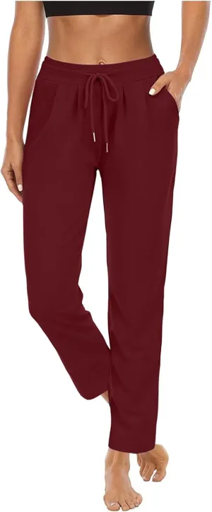Women's Pants Drawstring High Waist Pants Workout Yoga Pants Hiking Pants Casual Sweatpants Trouser Pockets