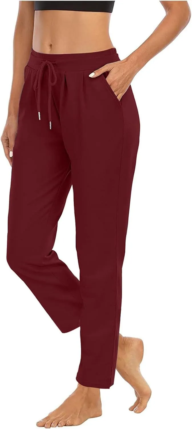 Women's Pants Drawstring High Waist Pants Workout Yoga Pants Hiking Pants Casual Sweatpants Trouser Pockets