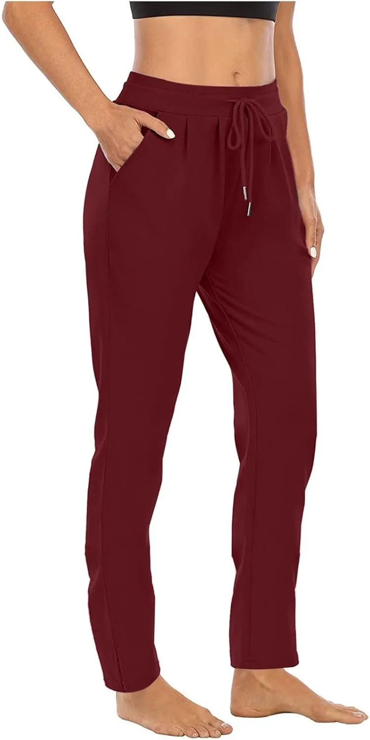 Women's Pants Drawstring High Waist Pants Workout Yoga Pants Hiking Pants Casual Sweatpants Trouser Pockets