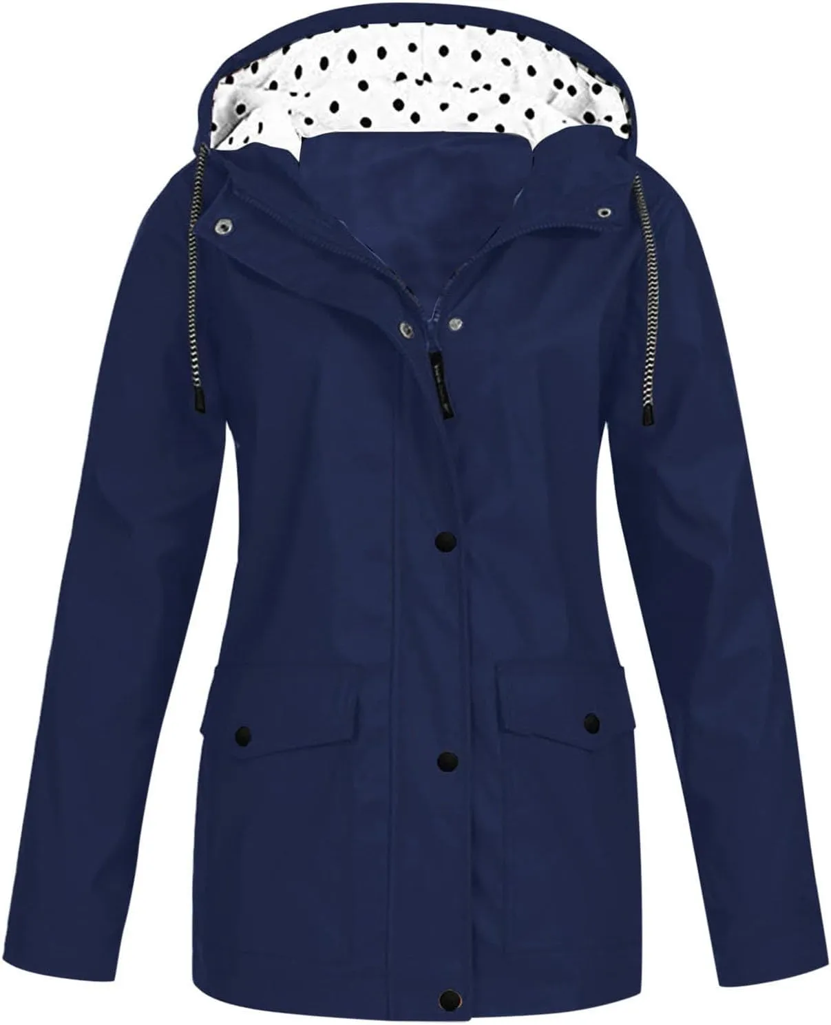 Womens Rain Coat Waterproof Active Outdoor Rain Jacket Lightweight Zip Up Summer Fall Raincoat Windbreaker With Hood