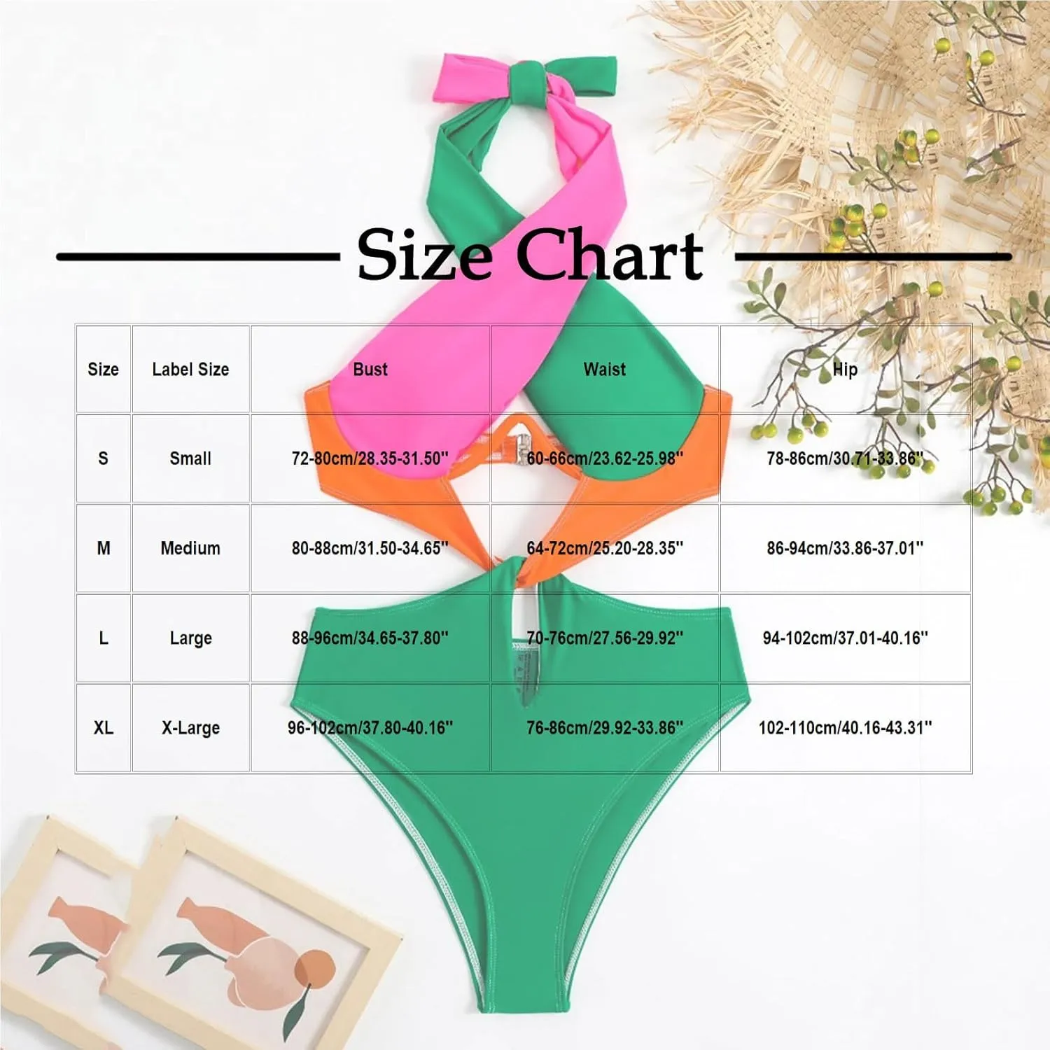 Women's Sexy One Piece Swimsuit High Cut Out Criss Cross Colorblock Bathing Suit Halter Monokini Beach Swimwear