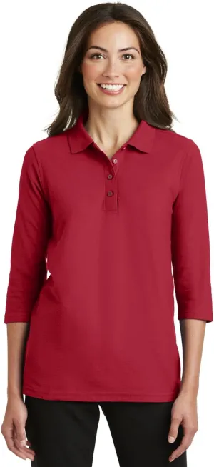 Women's Silk Touch 3/4-Sleeve Polo Shirt