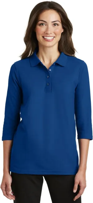 Women's Silk Touch 3/4-Sleeve Polo Shirt