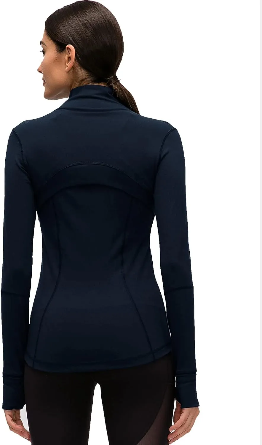 Womens Sports Running Yoga Jacket Slim Fit Full Zip Track Jacket Turtleneck Workout Jacket