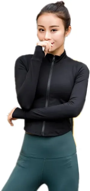 Women's Stretchy Athletic Workout Lightweight Jacket Full Zip Running Track Jacket