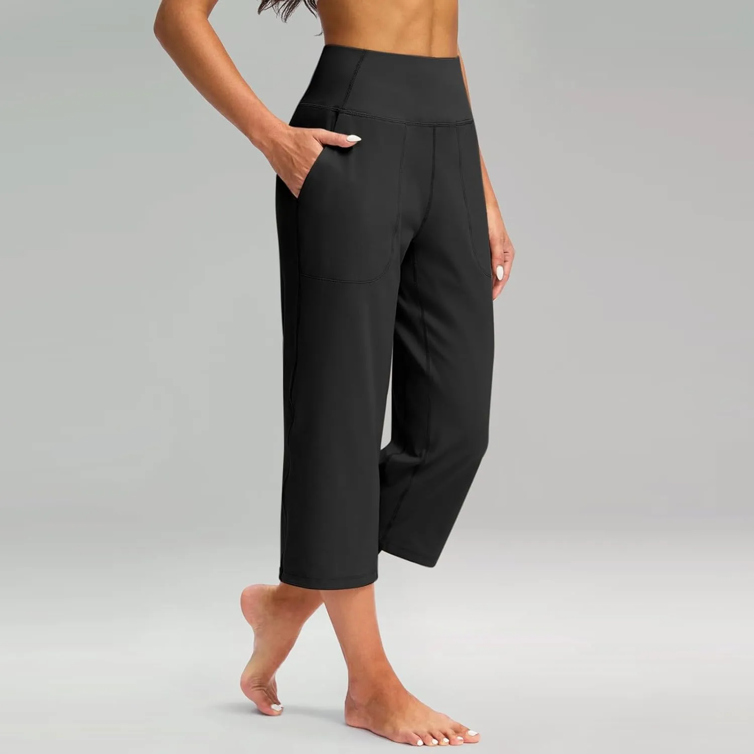 Women's Summer Yoga Pants for Women Casual Stretch High Waisted Yoga Leggings Comfy Capri Leggings with Pockets 2024