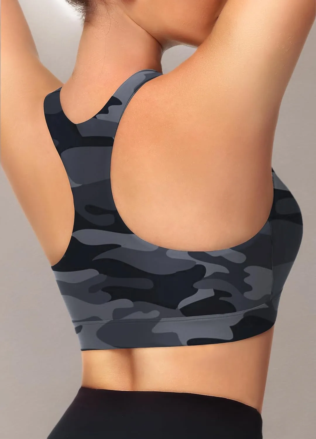 Womens Swim Bra Bikini Tops for Under Swim Shirt Sports Swimsuit Top Modest High Neck Removable Padded Quick Dry UPF50
