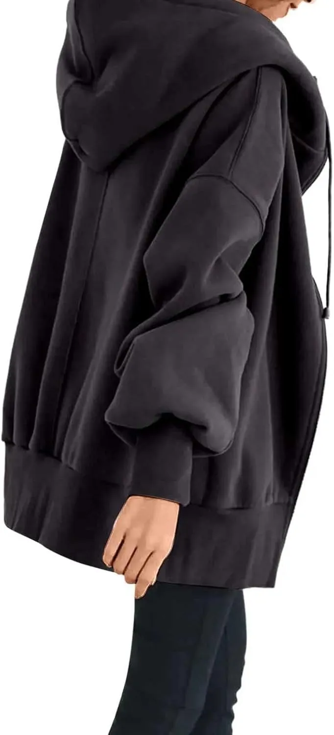 Women's Thicken Fleece Lined Parka Winter Casual Drawstring Clothing Zipper Track Jacket Parka Coat Winter Puffer