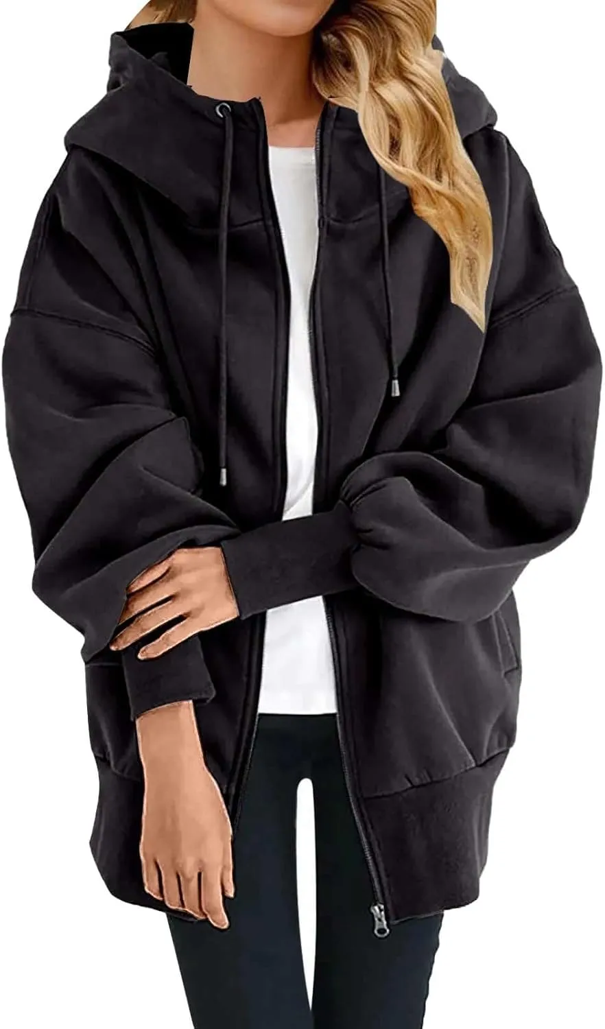 Women's Thicken Fleece Lined Parka Winter Casual Drawstring Clothing Zipper Track Jacket Parka Coat Winter Puffer