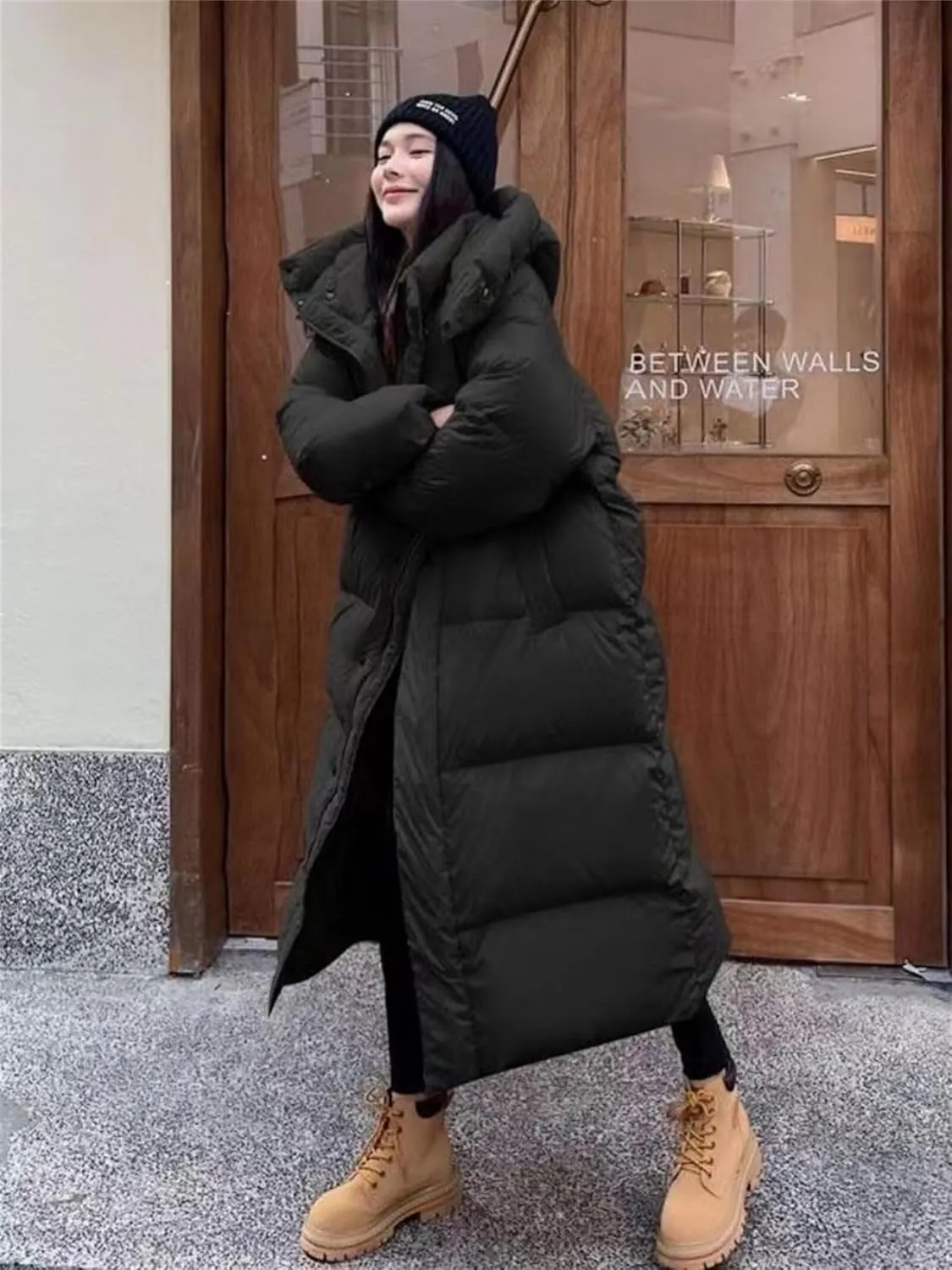 Womens Trendy Winter Coats Long Sleeve Down Coat Hooded Thickened Quilted Warm Maxi Parka Puffer Jackets Outerwear