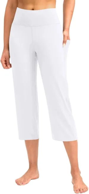 Womens Wide Leg Yoga Pants Casual Five Yoga Shorts Summer Wide Leg Capris Women's Capri Pants Summer Loose Yoga