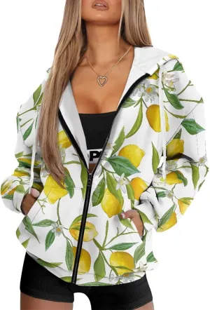 Womens Zip Up Hoodies Long Sleeve Sweatshirts Fall Outfits Sweaters Casual Fashion Jackets Size XS-4XL