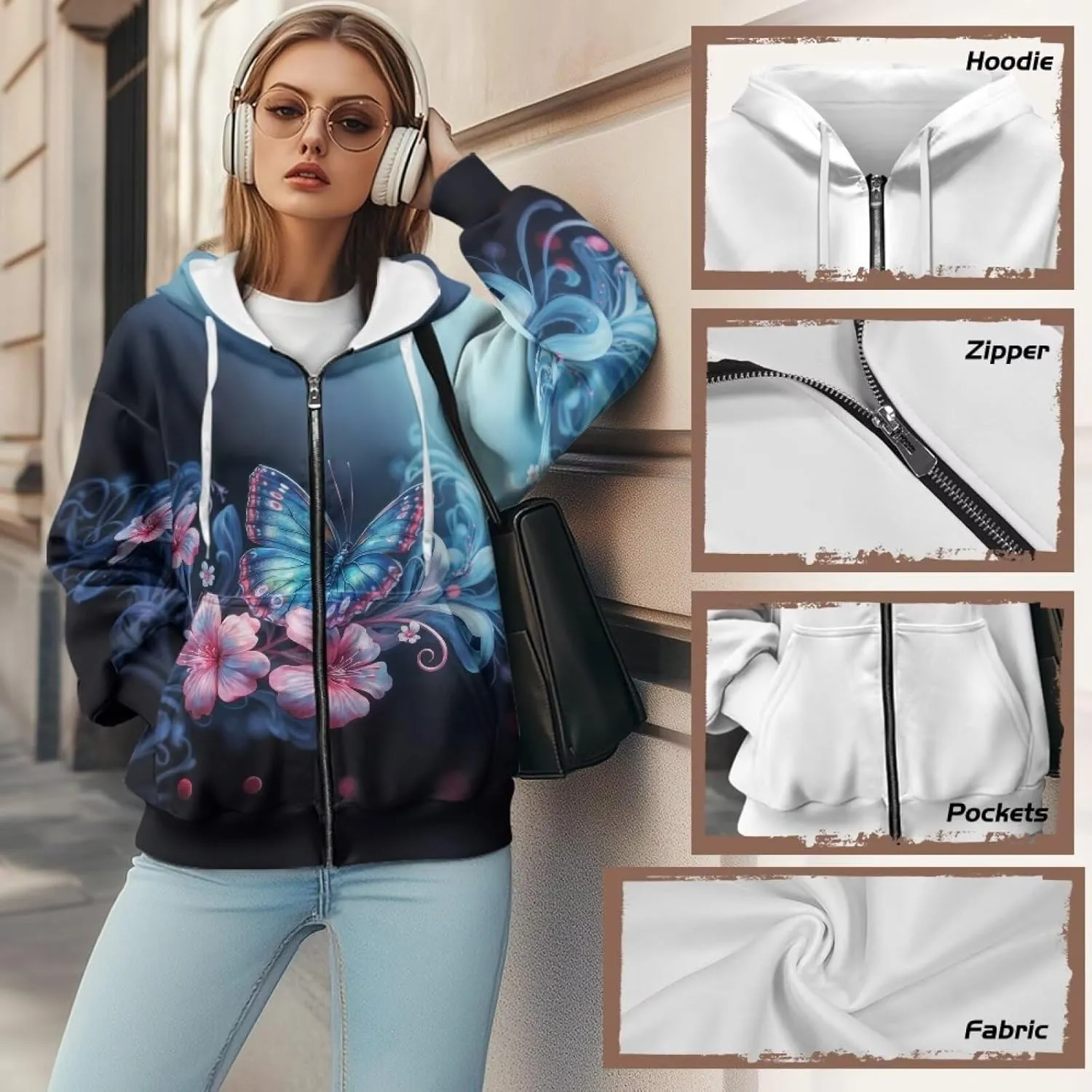 Womens Zip Up Hoodies Long Sleeve Sweatshirts Fall Outfits Sweaters Casual Fashion Jackets Size XS-4XL