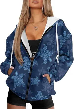 Womens Zip Up Hoodies Long Sleeve Sweatshirts Fall Outfits Sweaters Casual Fashion Jackets Size XS-4XL