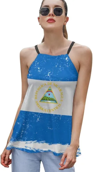 Workout Tops for Women British Flag Racerback Basic Tank Summer Lace-up Unique Camisole Round Neck