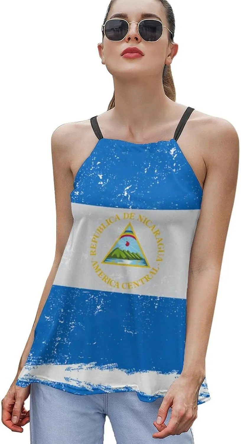 Workout Tops for Women British Flag Racerback Basic Tank Summer Lace-up Unique Camisole Round Neck