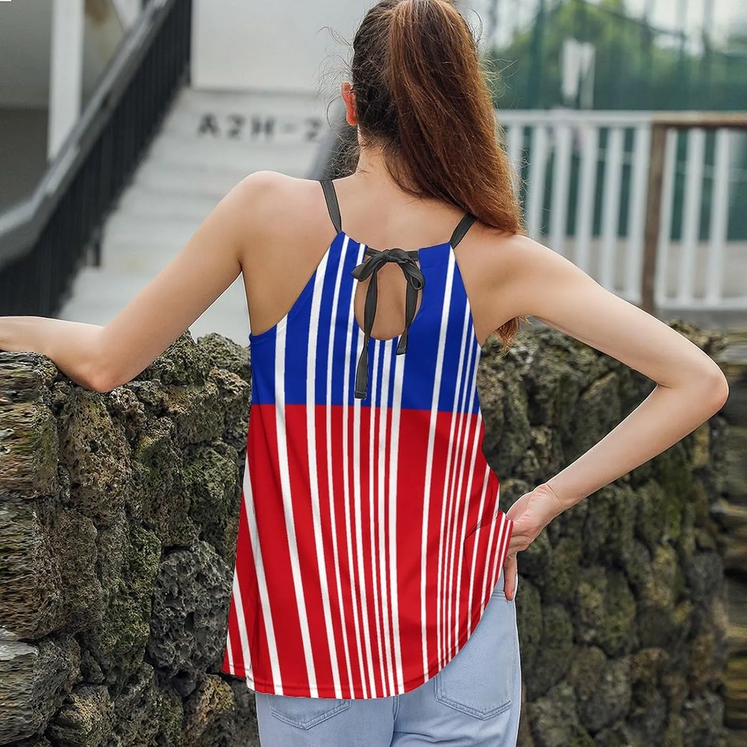 Workout Tops for Women British Flag Racerback Basic Tank Summer Lace-up Unique Camisole Round Neck