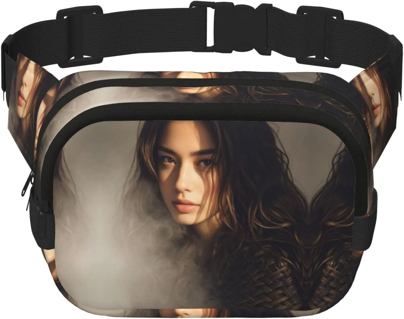 Woven Mist Print Crossbody Waist Bag, Adjustable Everywhere Fanny Packs for Men&Women/Traveling/Outdoors/Hiking