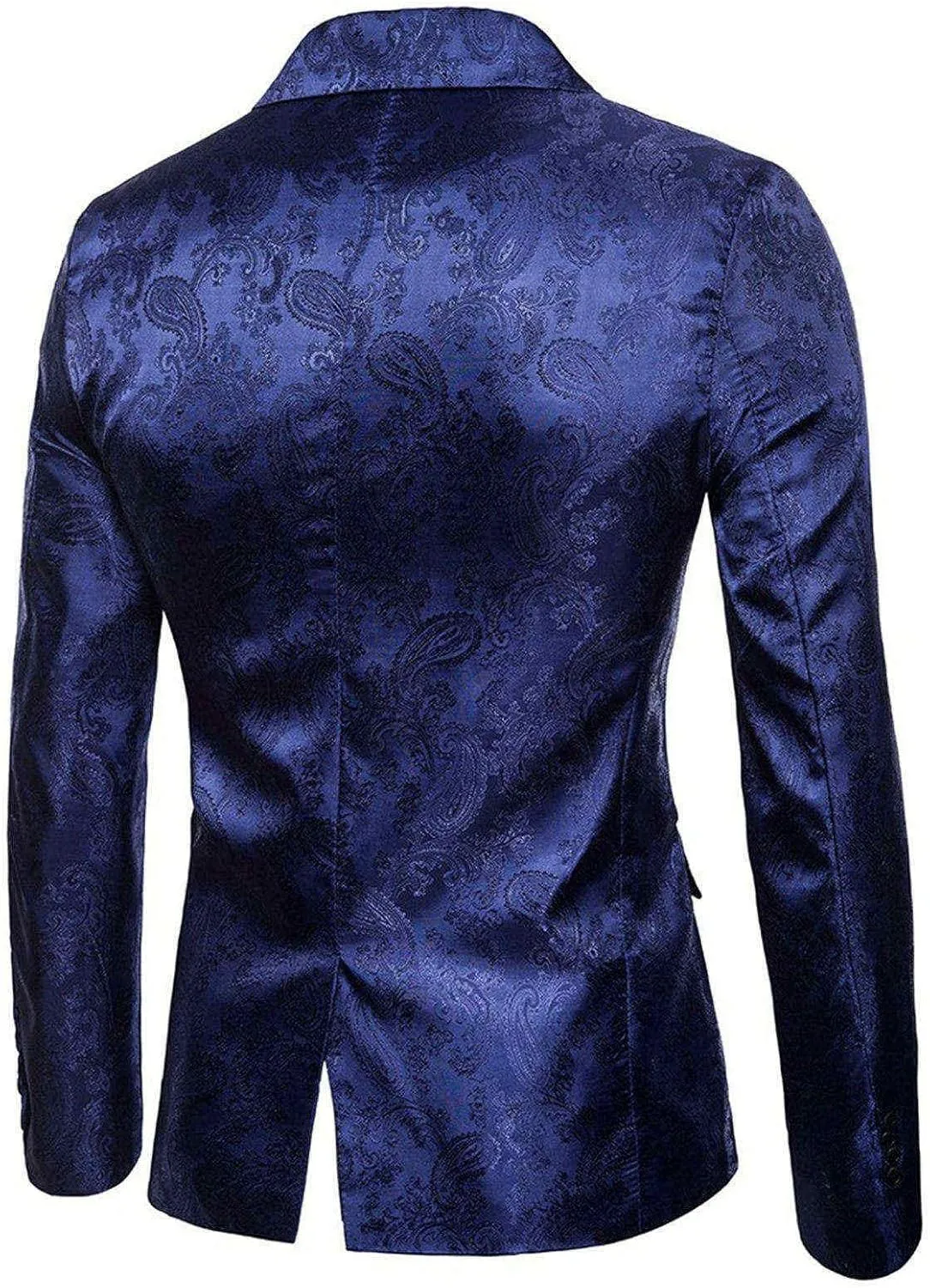 WUAI-Men Casual Suit Blazer Jackets Lightweight Tailored One Button Work Business Sport Coat Outwear Tops