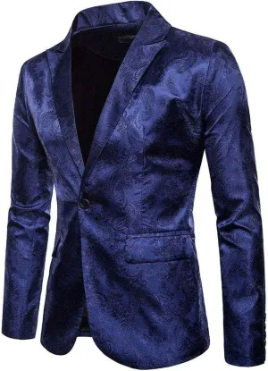 WUAI-Men Casual Suit Blazer Jackets Lightweight Tailored One Button Work Business Sport Coat Outwear Tops