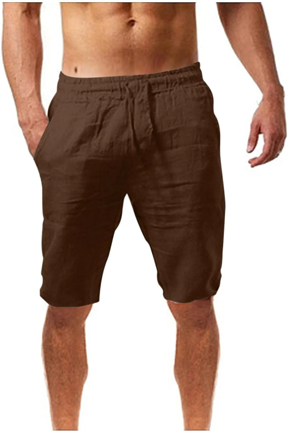 Xiaojmake Men's Linen Shorts Cotton Linen Casual Work Shorts Summer Lightweight Workout Gym Yoga Shorts Active Track Shorts