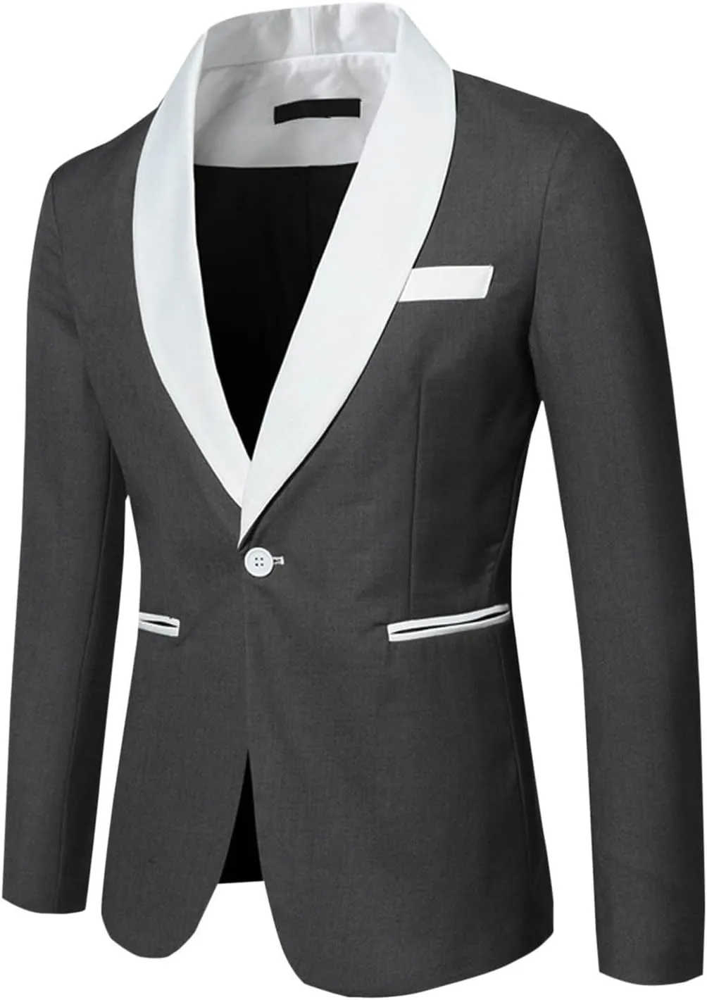 Xiaojmake Men's Suit Jacket Single-breasted Slim Fit Lapels Sport Coat Business Daily Blazer Jackets Casual Light Jackets